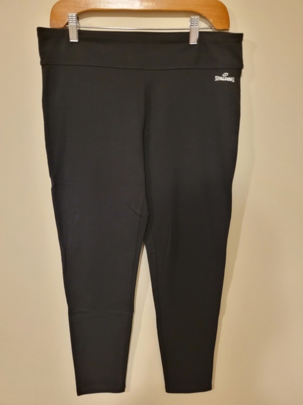 New Women's Spalding Black Athletic Leggings Size Large